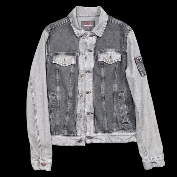 GUESS x Midnight Studios by Shane Gonzalez Patchwork Denim Jacket - Picture 1 of 9